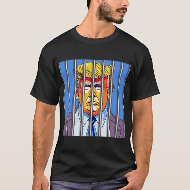 Trump in Jail  Basic Dark T-Shirt  (Front)