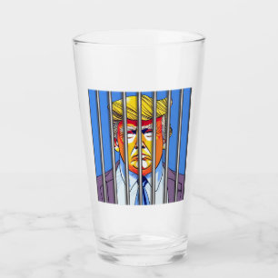 Trump in Jail  Glass Tumbler 