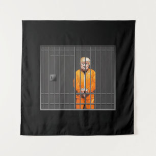 Trump in Jail Square (57" x 57") Tapestry 