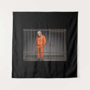 Trump in Jail Square (57" x 57") Tapestry 