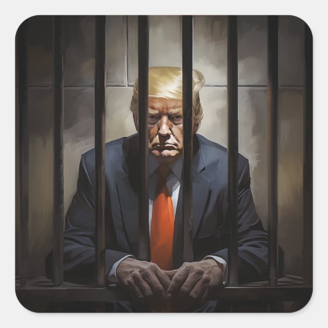 Trump in Jail.  Square Sticker (Front)