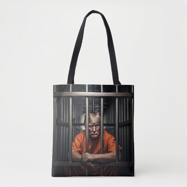 Trump in Jail Tote Bag (Front)