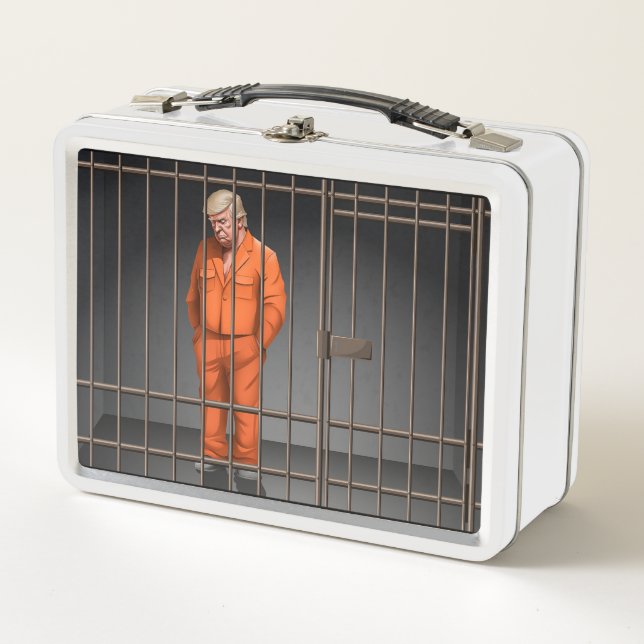 Trump in Jail White Lunchbox  (Front)