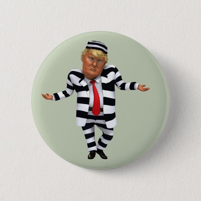 Trump in Prison Wear 6 Cm Round Badge (Front)