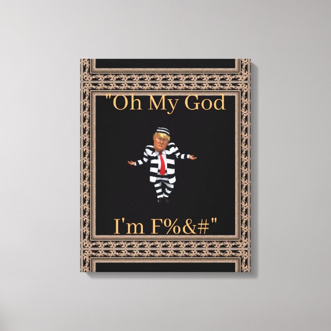 Trump in Prison Wear Canvas Print (Front)