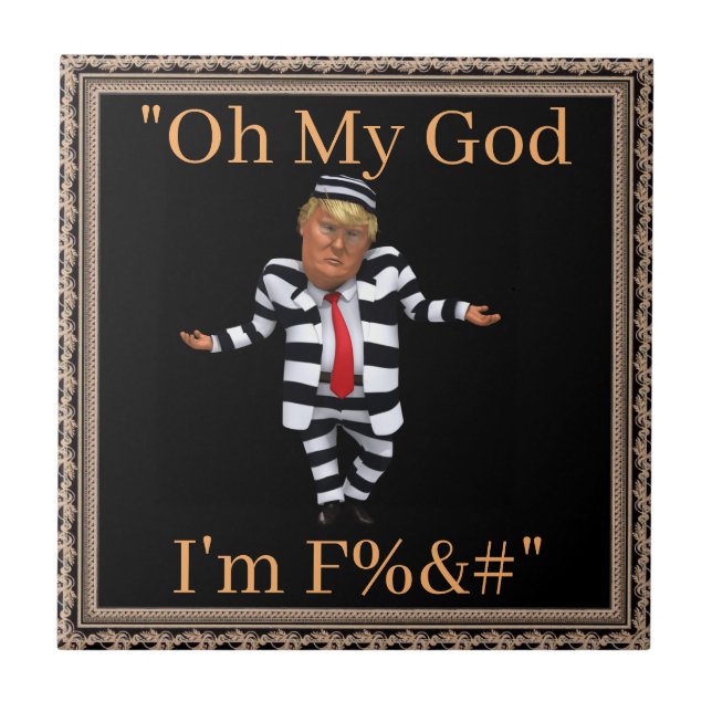 Trump in Prison Wear Ceramic Tile (Front)