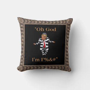 Trump in Prison Wear Cushion