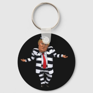 Trump in Prison Wear Key Ring