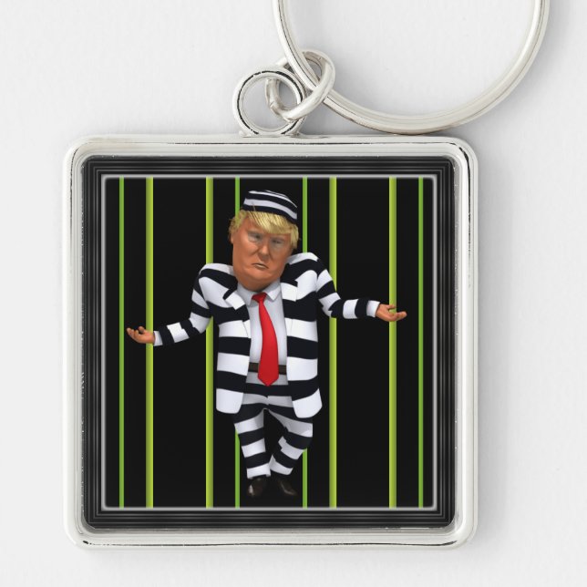 Trump in Prison Wear Keychain (Front)