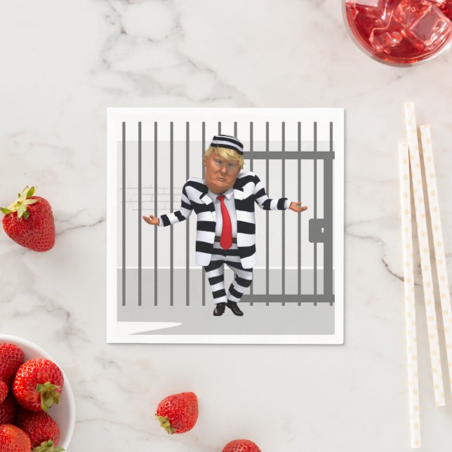 Trump in Prison Wear Paper Napkin (Insitu)