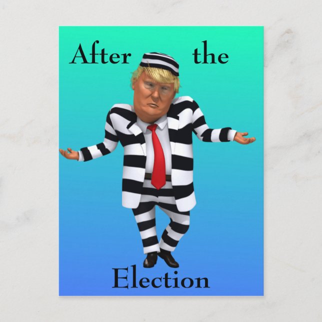 Trump in Prison Wear Postcard (Front)
