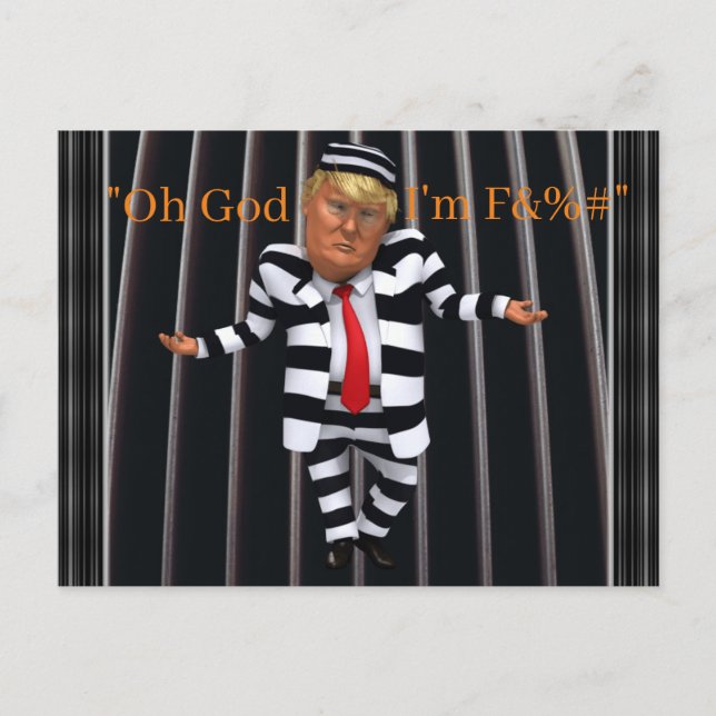 Trump in Prison Wear Postcard (Front)