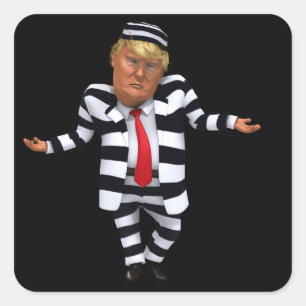 Trump in Prison Wear Square Sticker