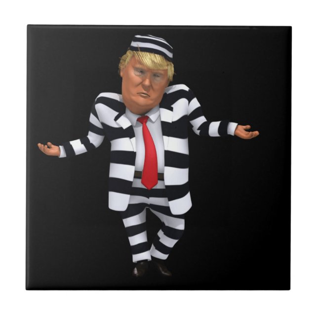 Trump in Prison Wear Tile (Front)
