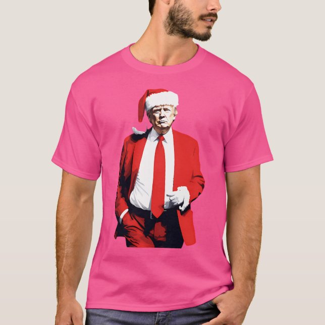Trump In Red Suite As Santa T-Shirt (Front)