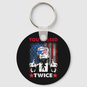 Trump Ination Attempt Trump 2025 You Missed Twice  Key Ring