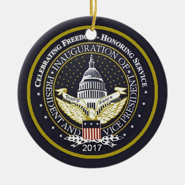 TRUMP Inauguration Ceramic Tree Decoration (Front)