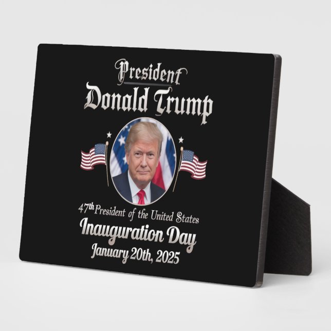 Trump Inauguration Day 2025 47th USA President Plaque (Side)