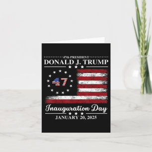 Trump Inauguration Day 2025 Memorabilia Usa Flag V Card
