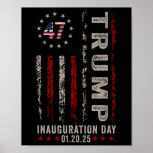 Trump Inauguration Day 2025 Memorabilia Usa Flag V Poster