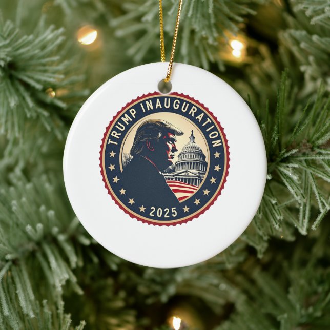 Trump Inauguration Day 2025 Proud Maga  Ceramic Tree Decoration (Tree)