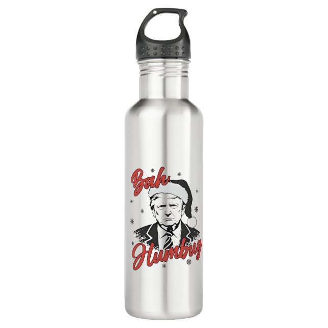 Trump Inauguration Day Christmas Santa bah humbug 710 Ml Water Bottle (Front)