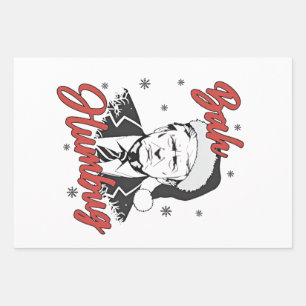 Trump Inauguration Day Christmas Santa bah humbug Wrapping Paper Sheet