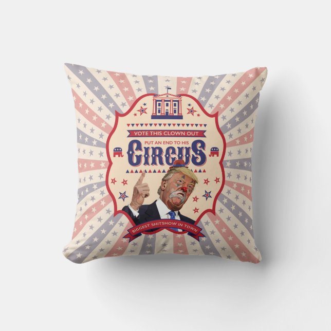 Trump Is A Clown - Vintage Circus Poster Cushion (Front)
