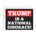 Trump is a National Disgrace Black Postcard
