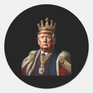 Trump Is King Long Live The King American Flag Pat Classic Round Sticker