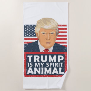 Trump is My Spirit Animal Funny Beach Towel