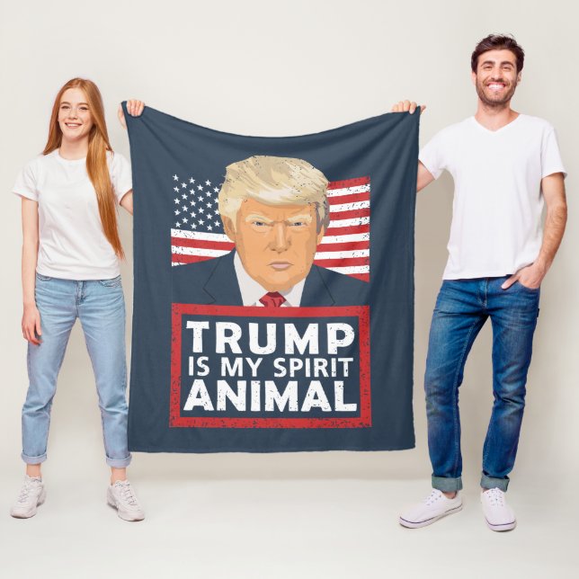 Trump is My Spirit Animal Funny Fleece Blanket (In Situ)