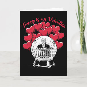 Trump Is My Valentine Funny Trump Coquette Bow Hea Card