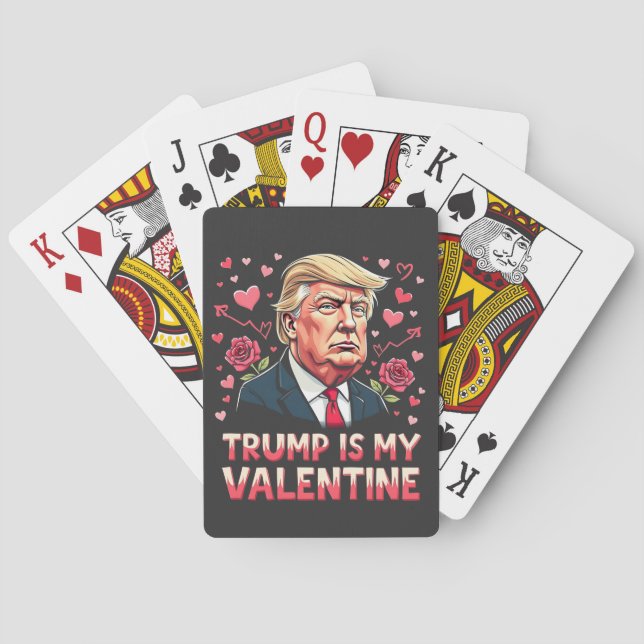 Trump Is My Valentine Maga inauguration Day 2025 Playing Cards (Back)