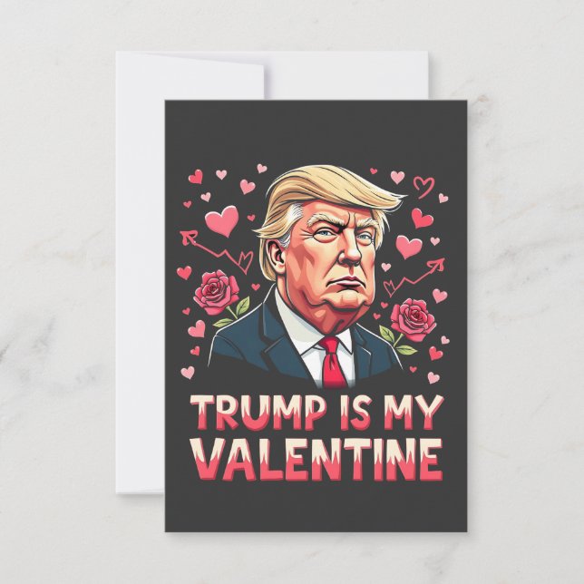 Trump Is My Valentine Maga inauguration Day 2025 Thank You Card (Front)