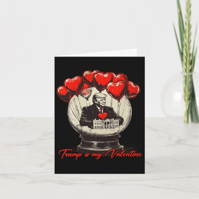 Trump Is My Valentine Retro Valentine Snow Globe W Card (Front)
