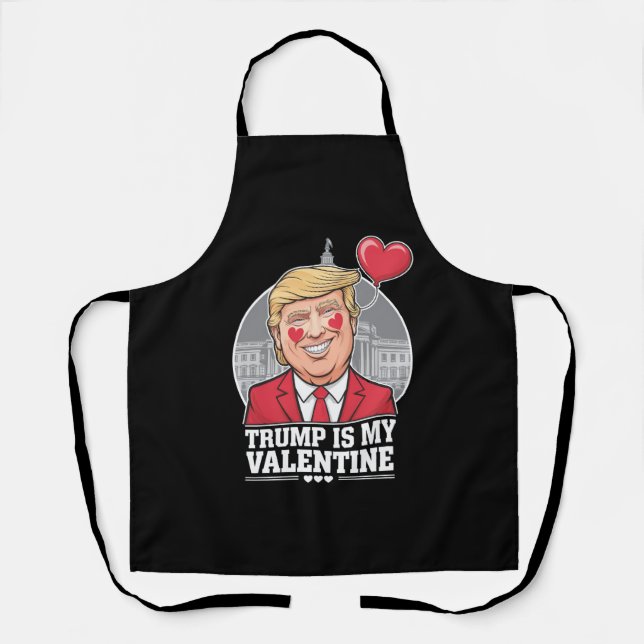 Trump is My Valentine Retro Valentines Day  Apron (Front)