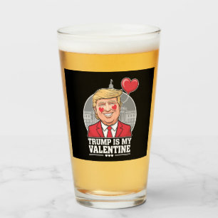 Trump is My Valentine Retro Valentines Day Glass