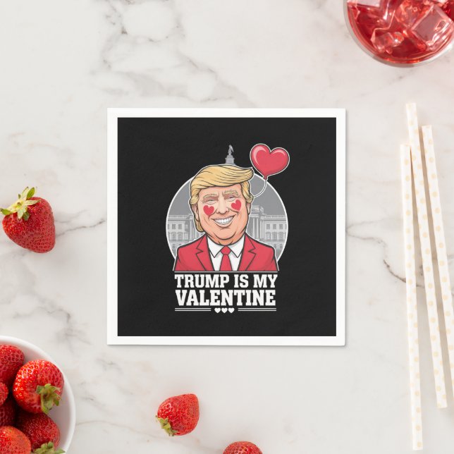 Trump is My Valentine Retro Valentines Day  Napkin (Insitu)