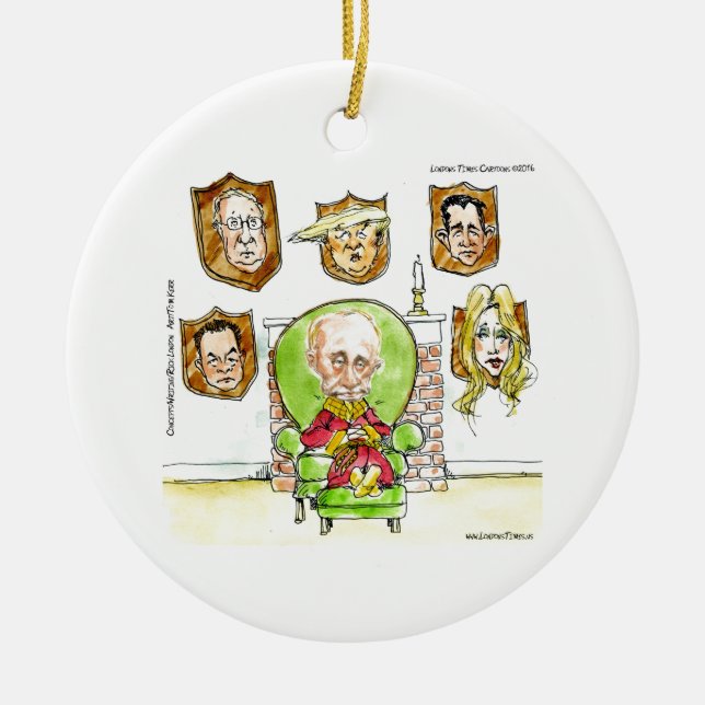 Trump Is Putin On The Ritz Gifts Ceramic Tree Decoration (Front)