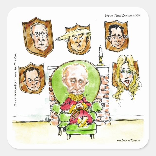 Trump Is Putin On The Ritz Gifts Square Sticker (Front)