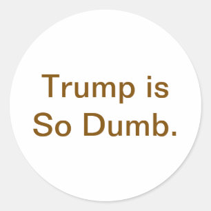 Trump is So Dumb Hankamer Artjunkhaus Comic Moron Classic Round Sticker