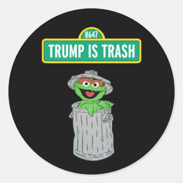 Trump is Trash Classic Round Sticker (Front)