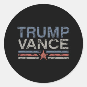 Trump Jd Vance 2024 Retro Stripe Trump Vance 2024  Classic Round Sticker