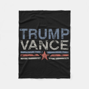 Trump Jd Vance 2024 Retro Stripe Trump Vance 2024 Fleece Blanket