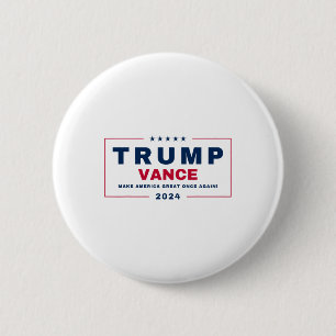 Trump Jd Vance Vp Make America Great Once Again! 2 6 Cm Round Badge