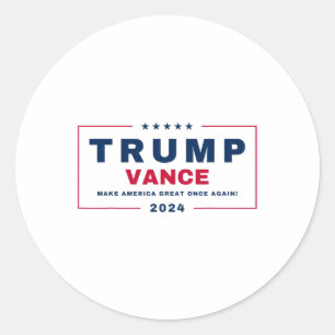 Trump Jd Vance Vp Make America Great Once Again! 2 Classic Round Sticker