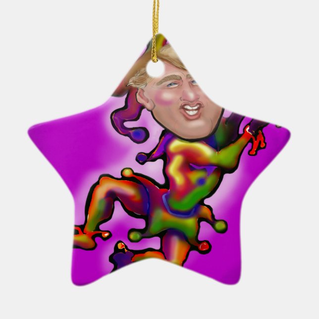 Trump Jester Ceramic Tree Decoration (Front)