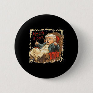 Trump Jesus Christ Ugly Christmas  6 Cm Round Badge