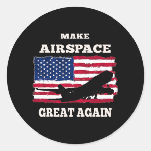 Trump Jet Political Make Airspace Great Again Classic Round Sticker